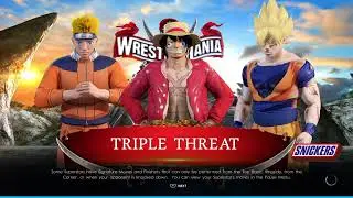 WWE 2K22 Naruto Vs Luffy Vs Goku