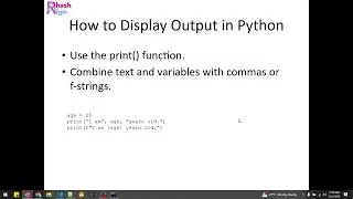 5. Python Input & Output | Introduction