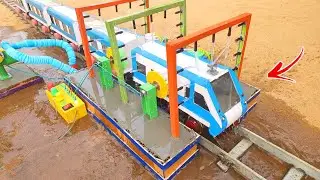 DIY Mini Train Coach Washing Plant | WAP Locomotive and Transformer | Science Project