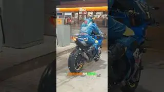 Magic of Suzuki GSX-R1000R at a Gas Station