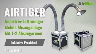 AirTiger | Absauganlage mit 1-2 Armen | Industrie-Luftreiniger | Mobil auf Rollen | Made in Germany