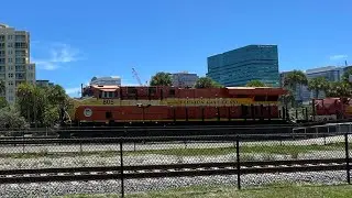 NB FEC Train 206 passing through Fort Lauderdale in horn action