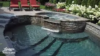 Bergen County Custom Free Form Pool with Stunning Landscaping