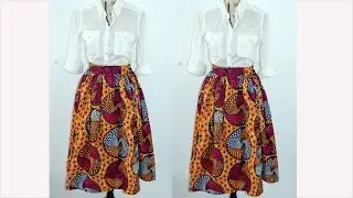 DIY  How  To Make A  Gathered Mid Skirt ( Easy Sewing)