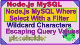 Node js MySQL Where