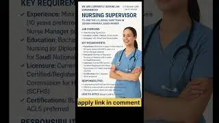 #NursingJobs #HealthcareCareers #NurseSupervisor #Hemodialysis #USRenalCare #SaudiArabiaJobs