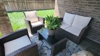 Wisteria Lane 4 Piece Outdoor Patio Furniture Sets, Wicker Conversation Set for Porch Deck Review