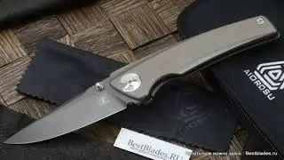 Нож складной Maxace Aiorosu Zong (Пескоструенный титан, Gray Blade, 14c28n) AZ06
