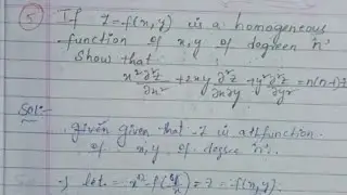 theorem on 2nd order EULER'S THEOREM 1ST SEMmaths very very very important question 👍👍