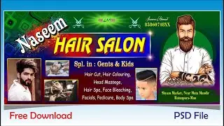 How to Make Professional Salon Flex Board Design in adobe Photoshop || Shop Banner || Shop Poster