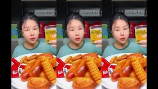 CHINESE MUKBANG SWEETFOOD,CAKE EATING SHOW EATING SPICY NOODLES MeatMingleSister