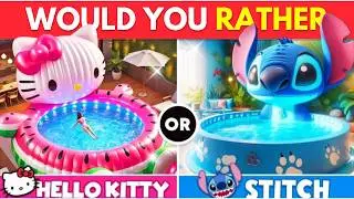 Would You Rather - Build Your Dream House 🏠 Hello Kitty vs Stitch 🎀🎁🌀