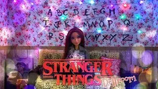 DIY - How to Make: STRANGER THINGS Dollhouse Room with REAL Working Holiday Lights