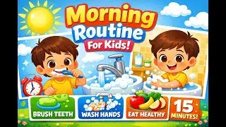 Morning Routine for Kids | Brush Teeth, Wash Hands & Eat Healthy | Kids Song