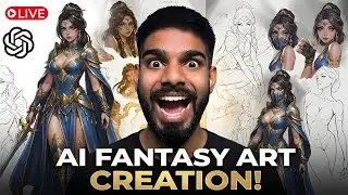 LIVE Sketching AI Fantasy Character | Real-Time Art Session