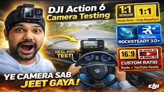 DJI Action 6 Camera Testing 🔥 Head Mount POV | RockSteady + 1:1 Sensor | Real Dashboard Driving Test