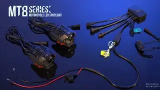 How to Connect Dual Color LED Projector Lens Motorcycle Spotlight 3+5 Lighting Modes