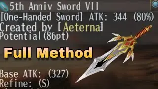 Toram Online - Refine +S 5th ANNIV SWORD in 5 Minutes | My Full Method on Refining 😊
