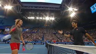 Roger Federer v Stefanos Tsitsipas highlights (RR) | Mastercard Hopman Cup 2019