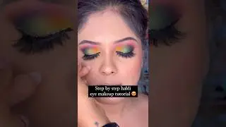 Step by step haldi eye makeup tutorial 😍 #wedding #haldi #tutorial #makeup #kajalbridalmakeover