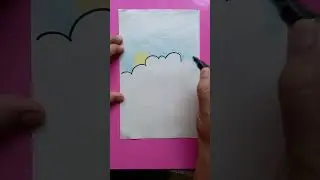 clouds in the sky | simple drawing #learn #satisfying #drawingforbeginners #shorts