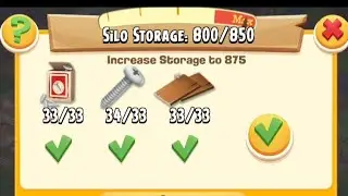 Hay Day Gameplay 230 , Upgrade Silo Storage to 875 (Level 57)