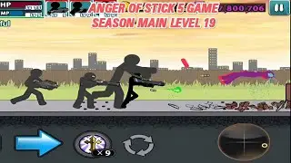ANGER OF STICK 5 😱 | Season Mode Level 19 | 100 Enemies Brutal Fight 🔥 | Ultimate Action Gameplay 