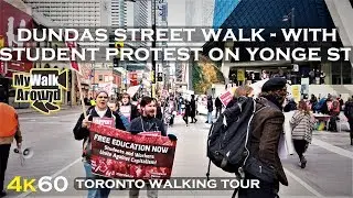 Dundas st Toronto walking tour  (4k Toronto video )