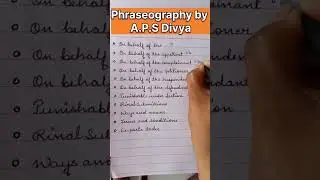 Legal Phraseography by A.P.S Divya @ Allahabad High Court l #Shorthandbattle #stenography #legalword