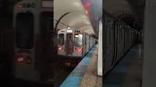CTA Red Line train departing Chicago Ave. station #train #shorts
