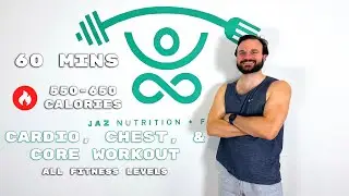 60 Min Cardio, Chest, & Core Workout for All Fitness Levels | Burn Fat | JAZ it Up 294