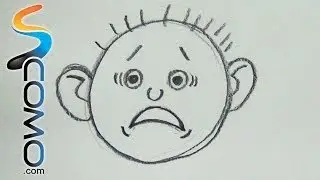 Draw scared expression