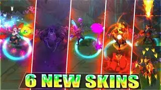 6 NEW SKINS PREVIEW - Elderwood Ahri, Nocturne, Veigar & Infernal Shen, Galio, Varus