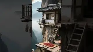 a serene atmosphere, in a village on a cliff, calming the soul #scenery #dreamylandscapes