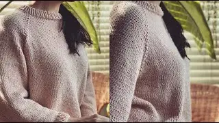Knitted Top Down Sweater Step By Step Tutorial/ Beginner Friendly.