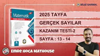 Bilgi Sarmal TYT MATEMATİK | 1.Bölüm GERÇEK SAYILAR | Kazanım Test :2 | Sayfa 13-14 | 2025 TAYFA