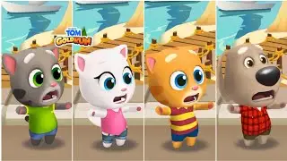 Talking Tom Gold Run - Talking Tom Vs Talking Angela Vs Power Ginger Vs Ultra Ben - Game Of Fame