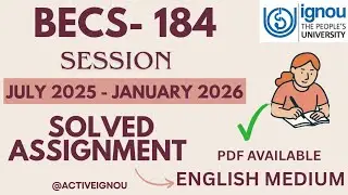 BECS-184 Solved assignment pdf July 2025- January 2026 session #ignou #becs184 #assignment #solved 
