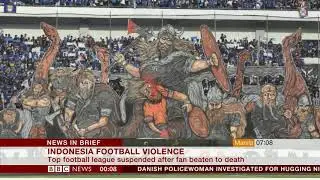 Top football league suspended after fan death (Indonesia) - BBC News - 27th September 2018