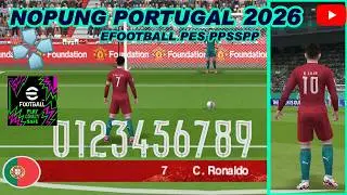 Nomor Punggung TIMNAS Portugal Piala Dunia 2026 eFootball PES PPSSPP