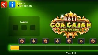 Bali Goa Gaja Win Streak All Shots in 8 ball pool