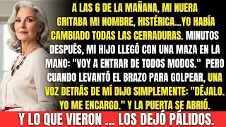 Mi hijo y mi nuera querían derribar mi puerta con una maza… pero cuando abrí, quedaron pál
