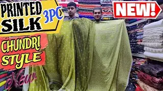 New chundri design silk printed suit with SHAFOON duppta two design