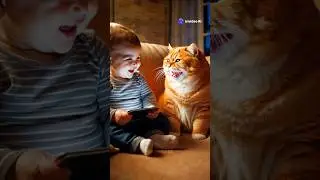 Chubby and his human are at it again #catsofyoutube #ai #chubby