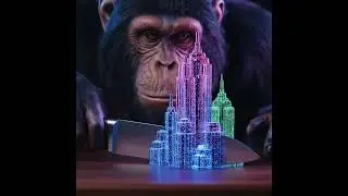 Full Giant Monkey Cuts Neon Glass City | Stunning Cyberpunk ASMR 8K #ai  #oddlysatisfying