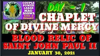 CHAPLET OF DIVINE MERCY.  BLOOD  RELIC  NI  SAINT JOHN PAUL II.  DAY 1 - JANUARY  30,  2021.