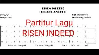Partitur Lagu Risen Indeed versi Indonesia