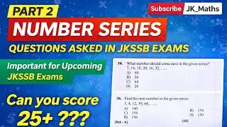 Jkssb Ques on Number Series | Jkssb Junior Assistant Exam PYQs #jkssb #jkpsi #juniorassistant #mcq 