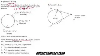43) Analitik Geometri - ÇEMBERİN ANALİTİK İNCELENMESİ - Çemberde Kuvvet