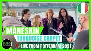 ITALY EUROVISION 2021: M&aring;neskin - Zitti E Buoni (TURQOUISE CARPET INTERVIEW) // Live from Rotterdam